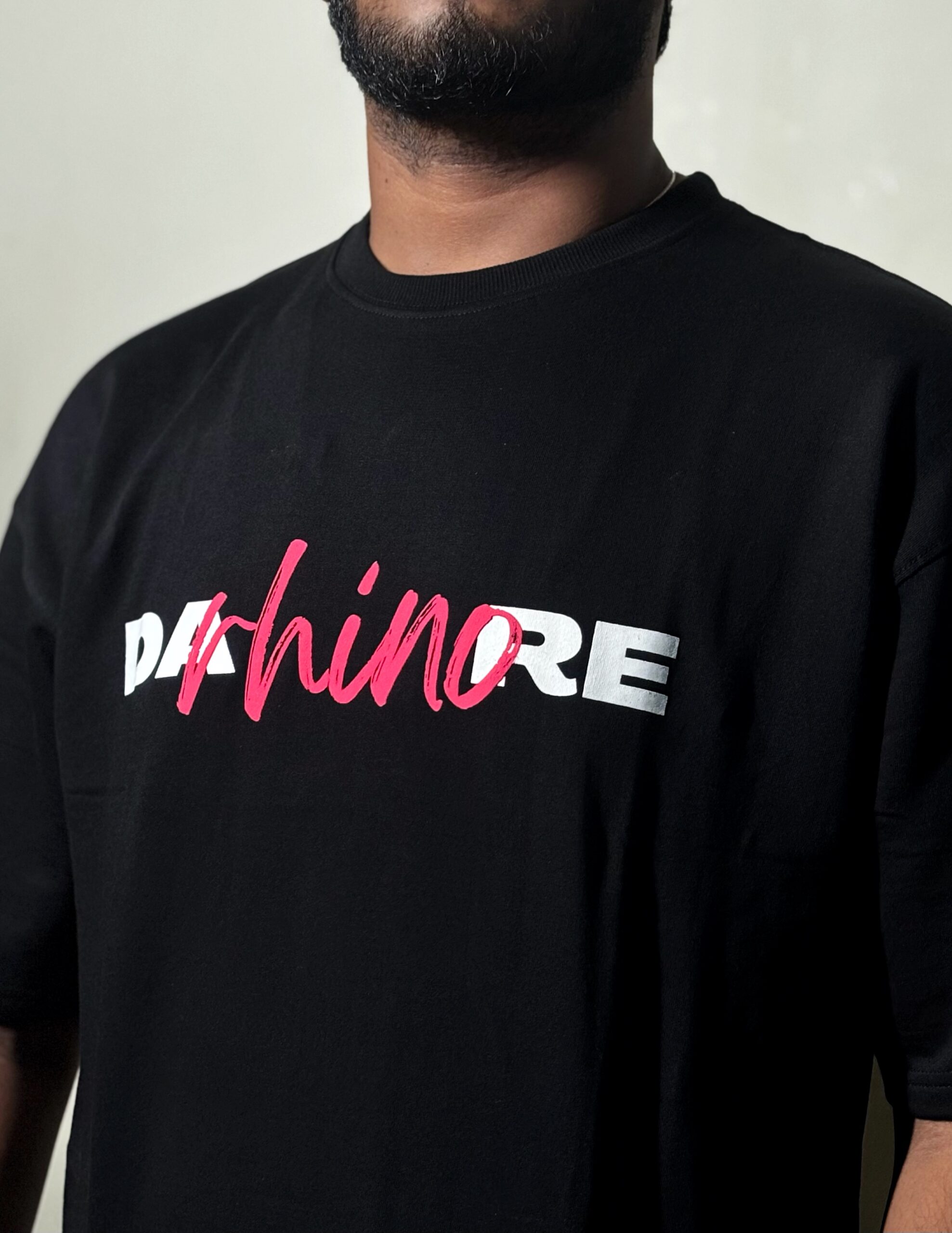 Dare Rhino’s Black Oversized Tee - Image 2